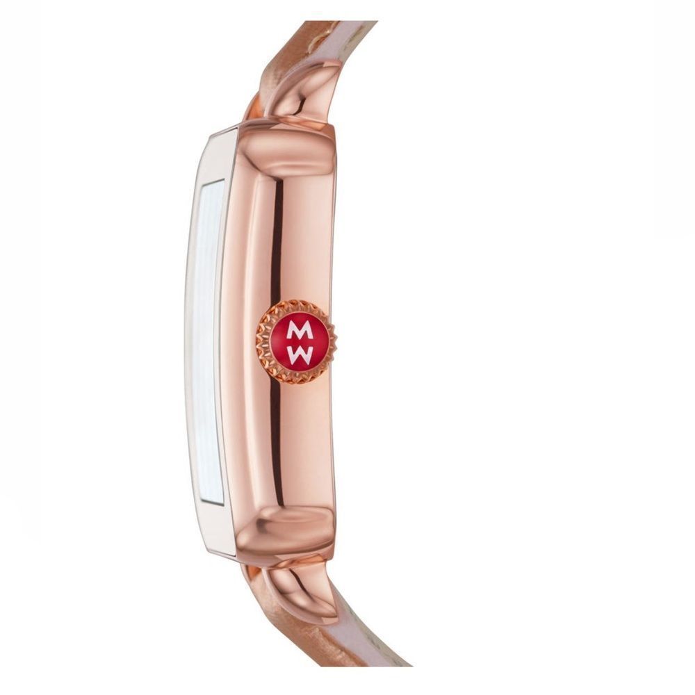 MICHELE Deco Sport Watch Head & Pink Gold Leather Strap Watch, 34mm, NEW IN BOX - Picture 14 of 16